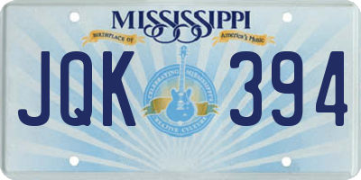 MS license plate JQK394