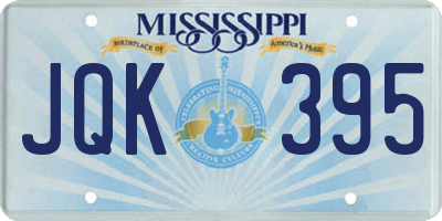 MS license plate JQK395