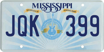 MS license plate JQK399
