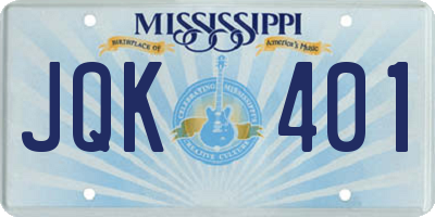 MS license plate JQK401