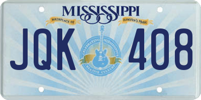 MS license plate JQK408