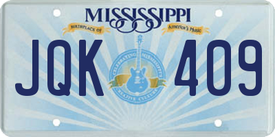 MS license plate JQK409