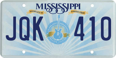 MS license plate JQK410