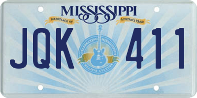 MS license plate JQK411