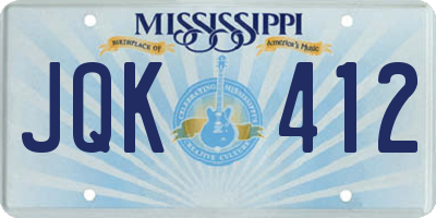 MS license plate JQK412