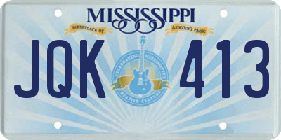 MS license plate JQK413