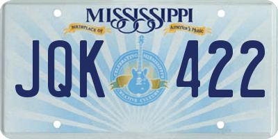 MS license plate JQK422
