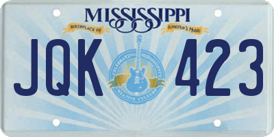 MS license plate JQK423