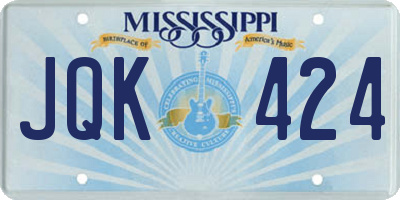 MS license plate JQK424