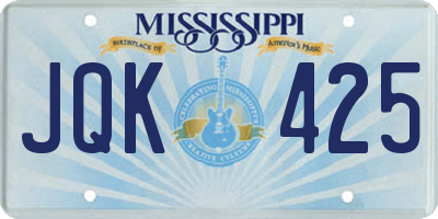 MS license plate JQK425