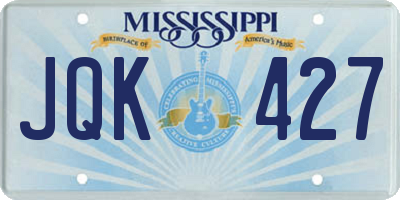 MS license plate JQK427