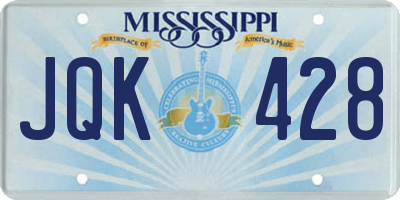 MS license plate JQK428