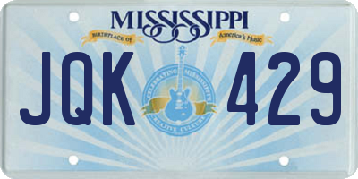 MS license plate JQK429