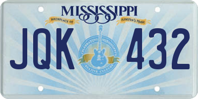 MS license plate JQK432