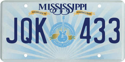 MS license plate JQK433