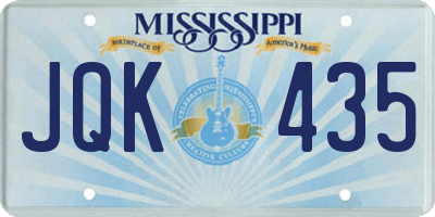 MS license plate JQK435