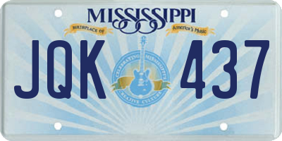 MS license plate JQK437