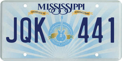MS license plate JQK441