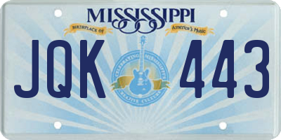 MS license plate JQK443