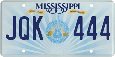 MS license plate JQK444