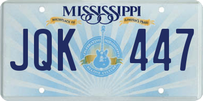MS license plate JQK447