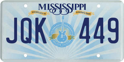 MS license plate JQK449
