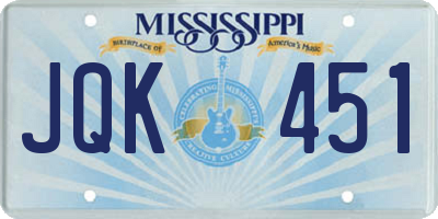MS license plate JQK451