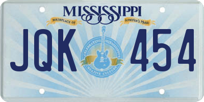 MS license plate JQK454