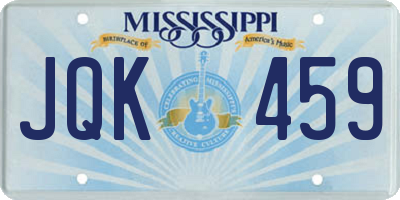 MS license plate JQK459