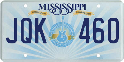 MS license plate JQK460