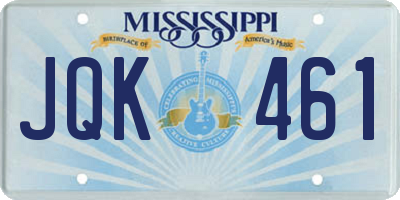 MS license plate JQK461