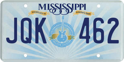 MS license plate JQK462