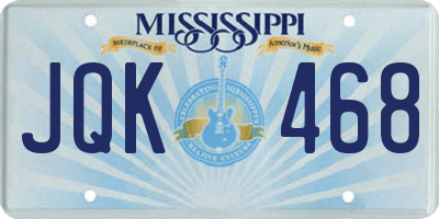 MS license plate JQK468