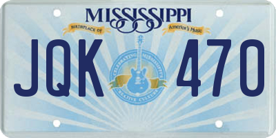 MS license plate JQK470