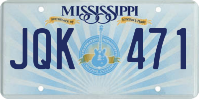 MS license plate JQK471