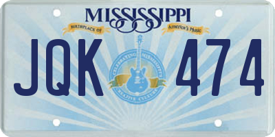 MS license plate JQK474
