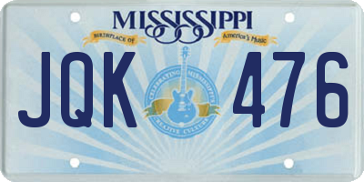 MS license plate JQK476