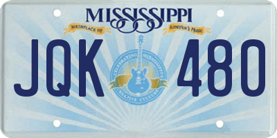 MS license plate JQK480