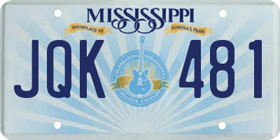 MS license plate JQK481