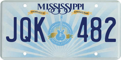 MS license plate JQK482