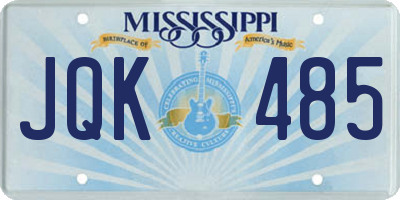 MS license plate JQK485