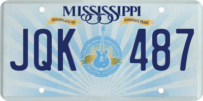 MS license plate JQK487