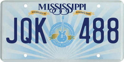 MS license plate JQK488
