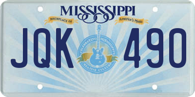 MS license plate JQK490