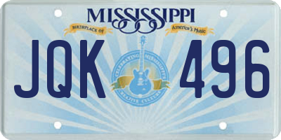 MS license plate JQK496