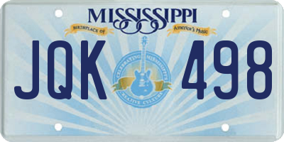 MS license plate JQK498