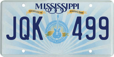 MS license plate JQK499