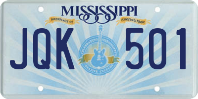 MS license plate JQK501