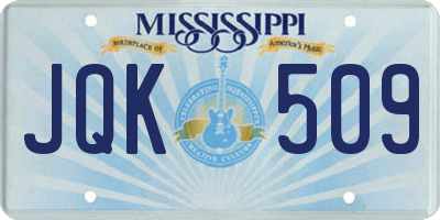 MS license plate JQK509