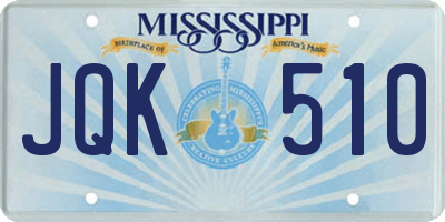 MS license plate JQK510